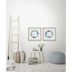 Framed Art-Kirkland's Home Blue Flash Framed Art Prints, Set Of 2 Blue/White