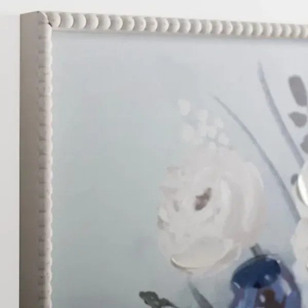 Framed Art-Kirkland's Home Blue Floral Beaded Framed Art Print Blue/White