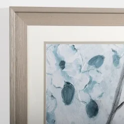 Framed Art-Kirkland's Home Blue Floral Bird I Framed Art Print Blue/White