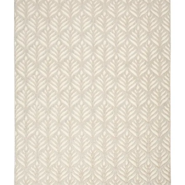 Outdoor Rugs-Kirkland's Home Blue Floral Burst Round Outdoor Area Rug, 5X5 Tan/Blue/White