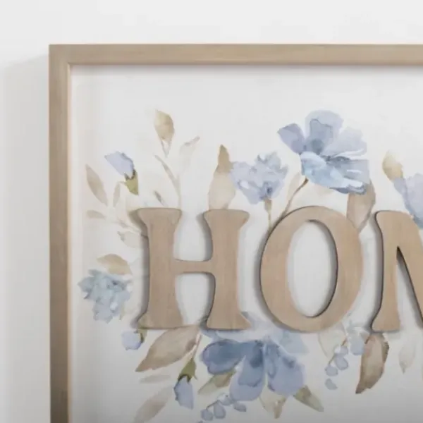 Wall Quotes & Signs-Kirkland's Home Blue Floral Home Wall Plaque White/Blue/Gray