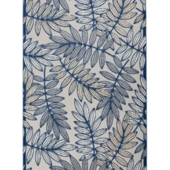 Outdoor Rugs-Kirkland's Home Blue Floral Medallion Outdoor Area Rug, 7X9 Blue/Multi