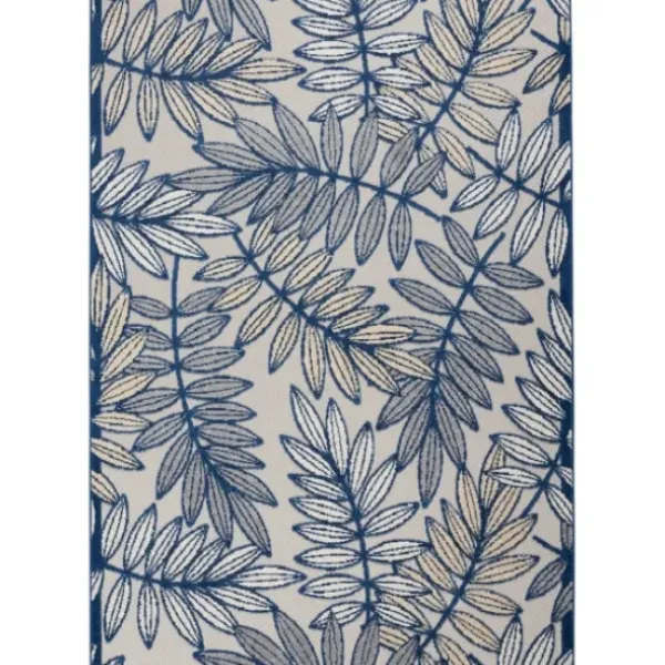 Outdoor Rugs-Kirkland's Home Blue Floral Medallion Outdoor Area Rug, 7X9 Blue/Multi