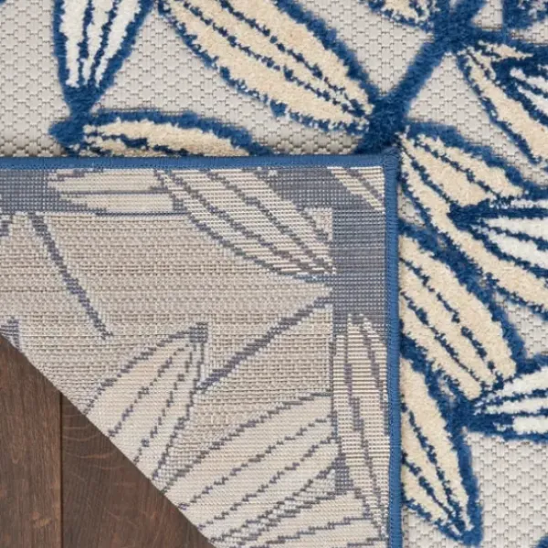 Outdoor Rugs-Kirkland's Home Blue Floral Medallion Outdoor Area Rug, 7X9 Blue/Multi