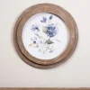 Framed Art-Kirkland's Home Blue Florals I Round Framed Art White/Blue