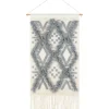 Wall Plaques-Kirkland's Home Blue Fringe Macrame Tassel Wall Hanging Blue/Ivory