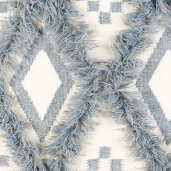 Wall Plaques-Kirkland's Home Blue Fringe Macrame Tassel Wall Hanging Blue/Ivory