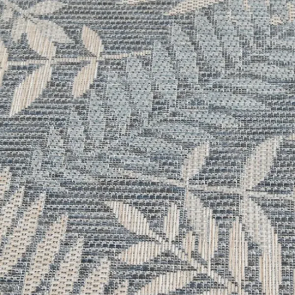 Outdoor Rugs-Kirkland's Home Blue Geometric Floral Outdoor Area Rug, 4X6 Blue/White