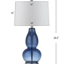 Table Lamps-Kirkland's Home Blue Glass Hourglass Table Lamps, Set Of 2 White