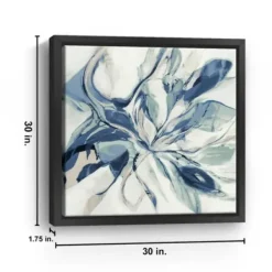 Canvas Art-Kirkland's Home Blue Halcyon Framed Canvas Art Print Blue/White