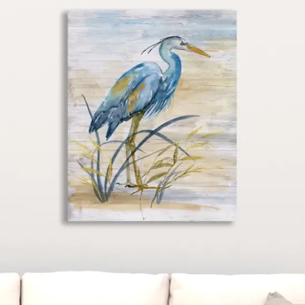 Canvas Art-Kirkland's Home Blue Heron Giclee Canvas Art Print Blue/Tan