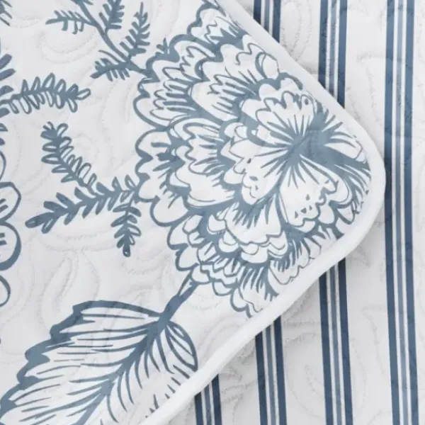 Quilts-Kirkland's Home Blue Jacobean Reversible 2-Pc. Twin Quilt Set Blue/White