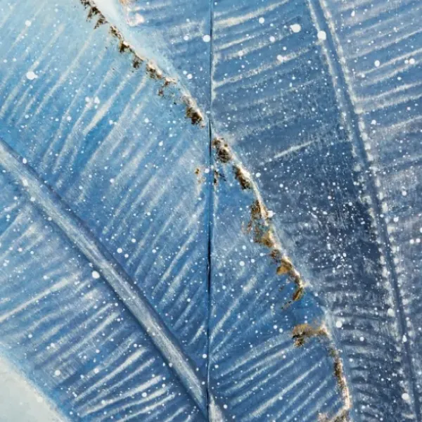 Framed Art-Kirkland's Home Blue Leaves Coastal Metal Art Print Blue/White