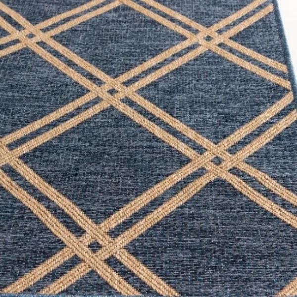 Outdoor Rugs-Kirkland's Home Blue Malibu Arrows Outdoor Area Rug, 7X9 Blue/Ivory