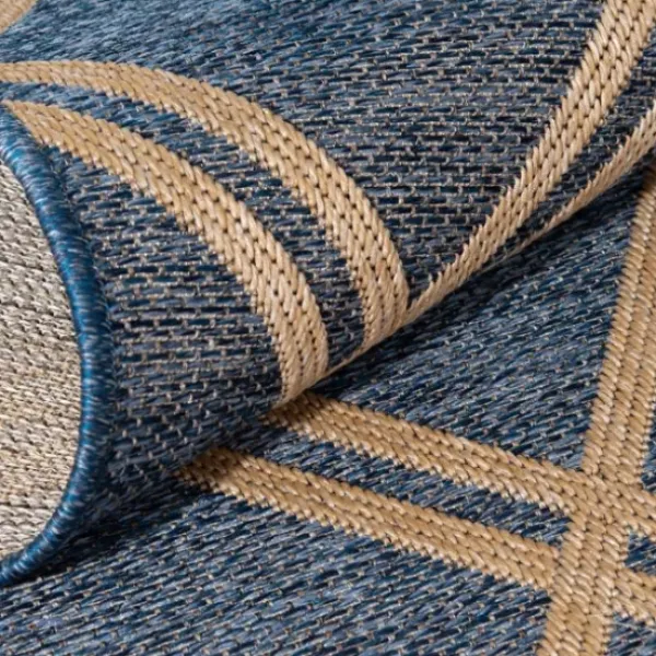 Outdoor Rugs-Kirkland's Home Blue Malibu Arrows Outdoor Area Rug, 7X9 Blue/Ivory
