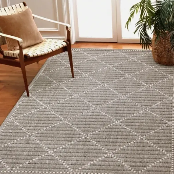 Outdoor Rugs-Kirkland's Home Blue Malibu Stripes Outdoor Area Rug, 7X10 Blue/Gray