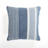 Pillows-Kirkland's Home Blue Malibu Stripes Pillow Blue/White