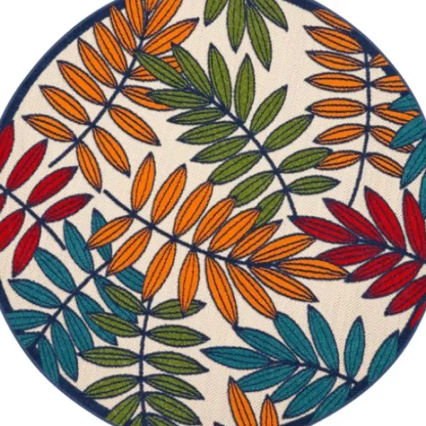 Outdoor Rugs-Kirkland's Home Blue Malibu Tribal Outdoor Area Rug, 7X9 Blue/Gray