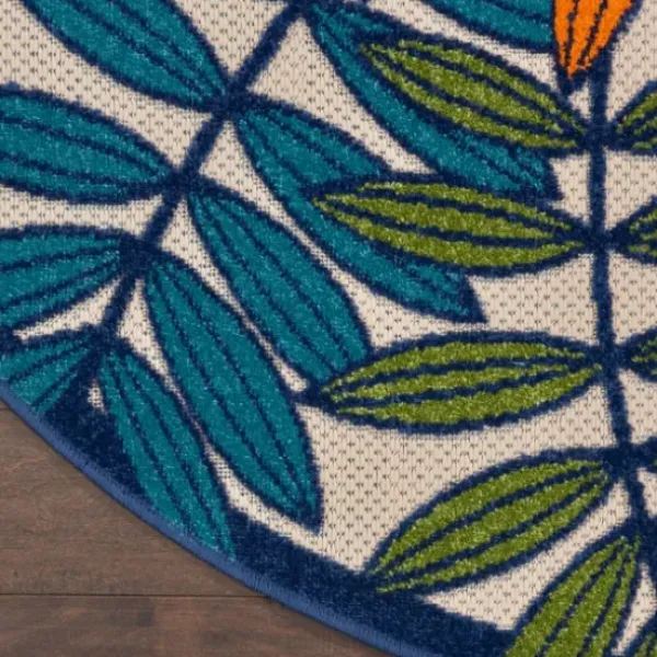 Outdoor Rugs-Kirkland's Home Blue Malibu Tribal Outdoor Area Rug, 7X9 Blue/Gray