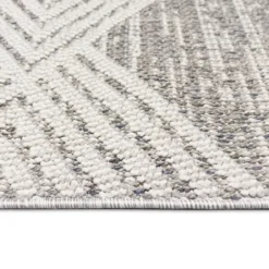 Outdoor Rugs-Kirkland's Home Blue Malibu Woven Diamond Outdoor Area Rug, 7X9 Blue/Ivory