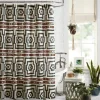 Shower Curtains-Kirkland's Home Blue Melora Tasseled Border Shower Curtain Blue/White