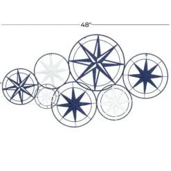 Wall Plaques-Kirkland's Home Blue Metal Layered Star Plates Wall Plaque Blue/White