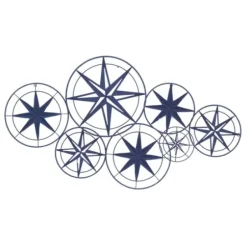 Wall Plaques-Kirkland's Home Blue Metal Layered Star Plates Wall Plaque Blue/White
