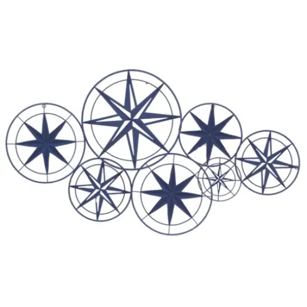 Wall Plaques-Kirkland's Home Blue Metal Layered Star Plates Wall Plaque Blue/White