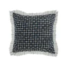 Pillows-Kirkland's Home Blue Modern Interwoven Accent Pillow Blue/White