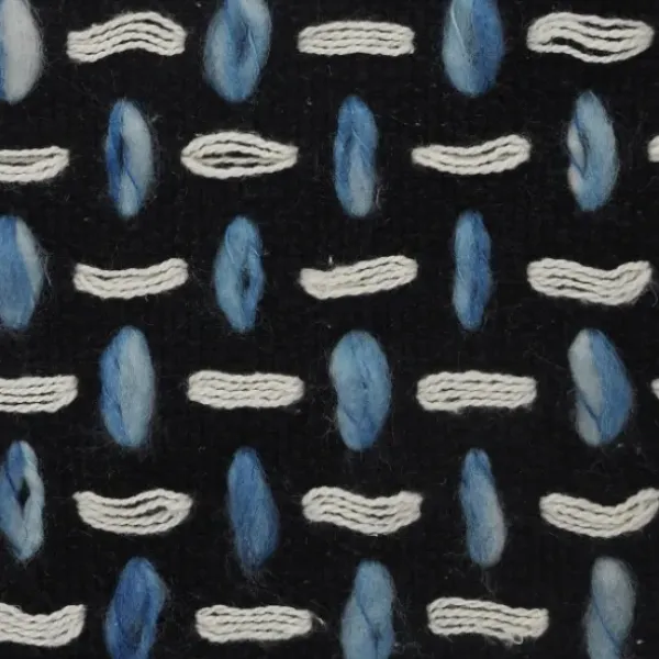 Pillows-Kirkland's Home Blue Modern Interwoven Accent Pillow Blue/White