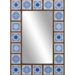 Decorative Mirrors-Kirkland's Home Blue Moroccan Tile Framed Mirror