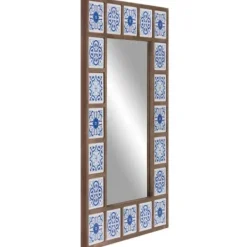 Decorative Mirrors-Kirkland's Home Blue Moroccan Tile Framed Mirror