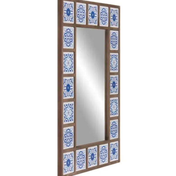 Decorative Mirrors-Kirkland's Home Blue Moroccan Tile Framed Mirror