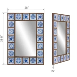 Decorative Mirrors-Kirkland's Home Blue Moroccan Tile Framed Mirror
