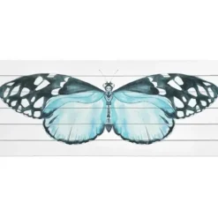 Wall Plaques-Kirkland's Home Blue Moth Wood Wall Plaque Blue/White
