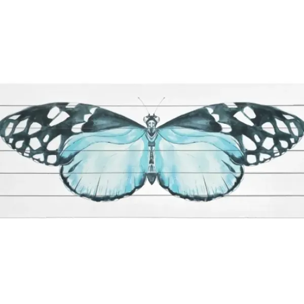 Wall Plaques-Kirkland's Home Blue Moth Wood Wall Plaque Blue/White