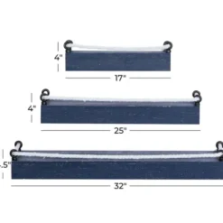 Shelves-Kirkland's Home Blue Nautical 3-Pc. Wood Shelves