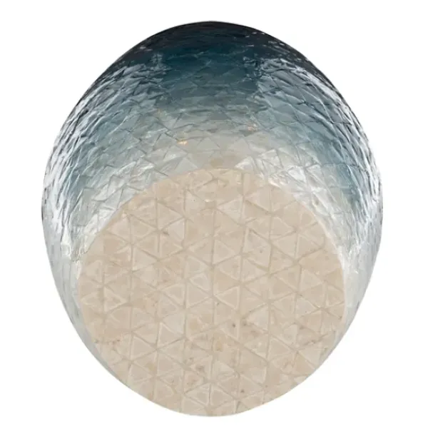 Accent & End Tables-Kirkland's Home Blue Ombre Mosaic Capiz Shell Drum End Table