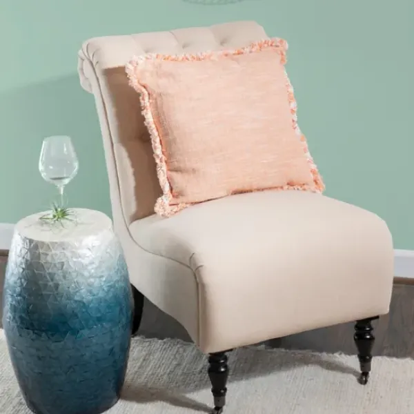 Accent & End Tables-Kirkland's Home Blue Ombre Mosaic Capiz Shell Drum End Table