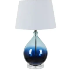 Table Lamps-Kirkland's Home Blue Ombre Teardrop Glass Table Lamp White
