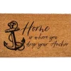 Doormats-Kirkland's Home Blue Peonies Coir Doormat Blue/Tan