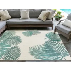 Outdoor Rugs-Kirkland's Home Blue Pineapple Indoor/Outdoor Area Rug, 4X6 Blue/White