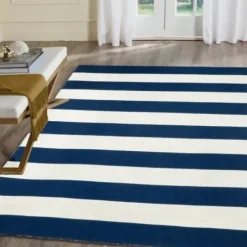 Outdoor Rugs-Kirkland's Home Blue Poppies Floral Outdoor Area Rug, 5X7 Blue/Yellow/Orange