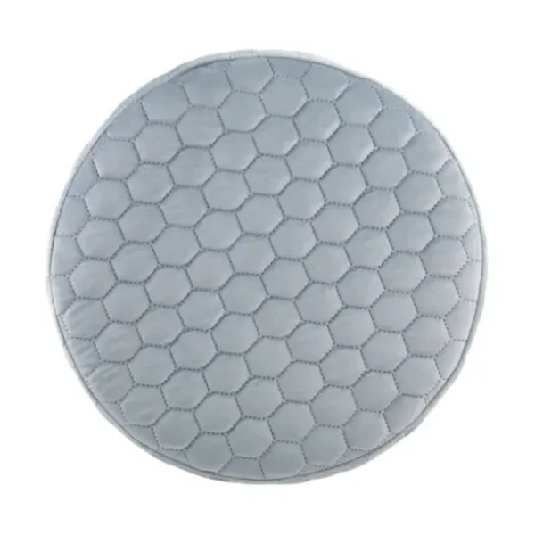 Benches & Ottomans-Kirkland's Home Blue Quilted Honeycomb Ottoman Blue/Gray