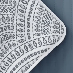 Quilts-Kirkland's Home Blue Scalloped Reversible 3-Pc. Queen Quilt Set Blue/White