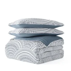 Quilts-Kirkland's Home Blue Scalloped Reversible 2-Pc. Twin Quilt Set Blue/White