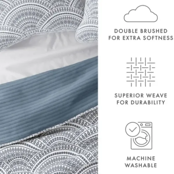 Quilts-Kirkland's Home Blue Scalloped Reversible 2-Pc. Twin Quilt Set Blue/White