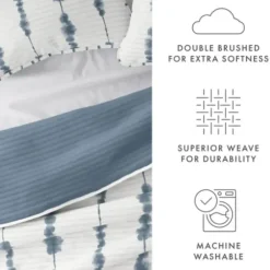 Quilts-Kirkland's Home Blue Shibori Reversible 3-Pc. King Quilt Set Blue/White