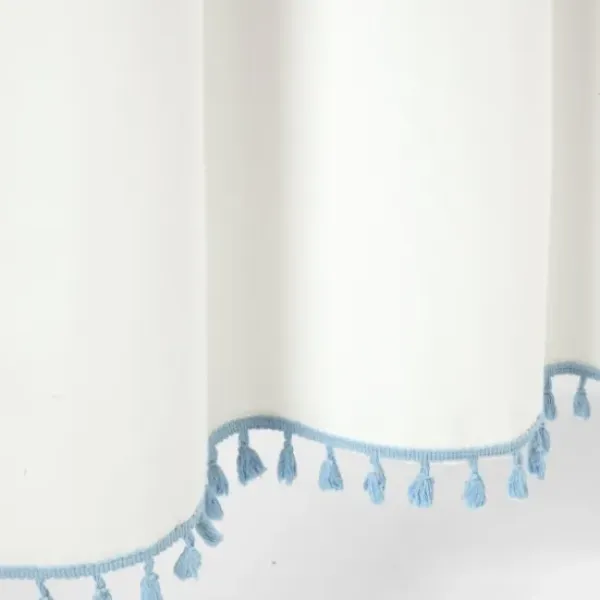 Shower Curtains-Kirkland's Home Blue Stripe Diamond Tufted Shower Curtain Blue/White