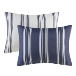 Comforters-Kirkland's Home Blue Stripe Jackson 3-Pc. Full/Queen Comforter Set Blue/White